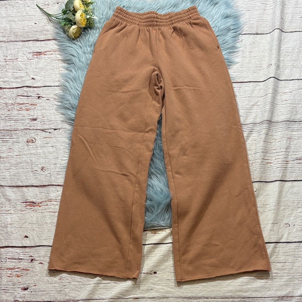 Richer Poorer Tan Fleece Wide Leg Sweatpants sz S
